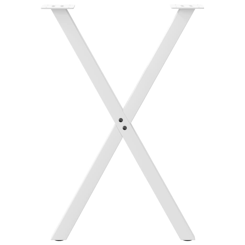 Pieds de table à manger en forme de X, 2 pièces, blanc, 57 x (72-73) cm, acier - XIOS
