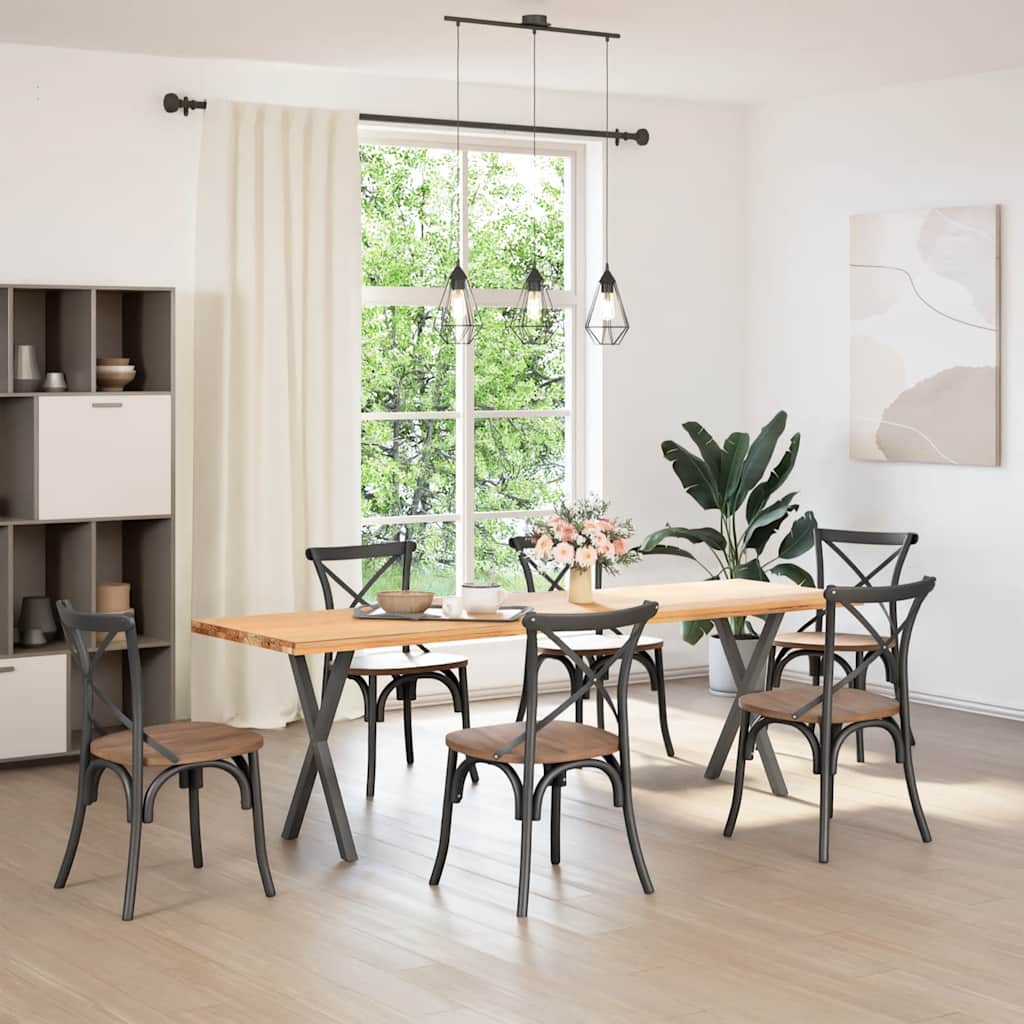Pieds de table à manger en forme de X, 2 pièces, anthracite, 57 x (72-73) cm, acier - XIOS