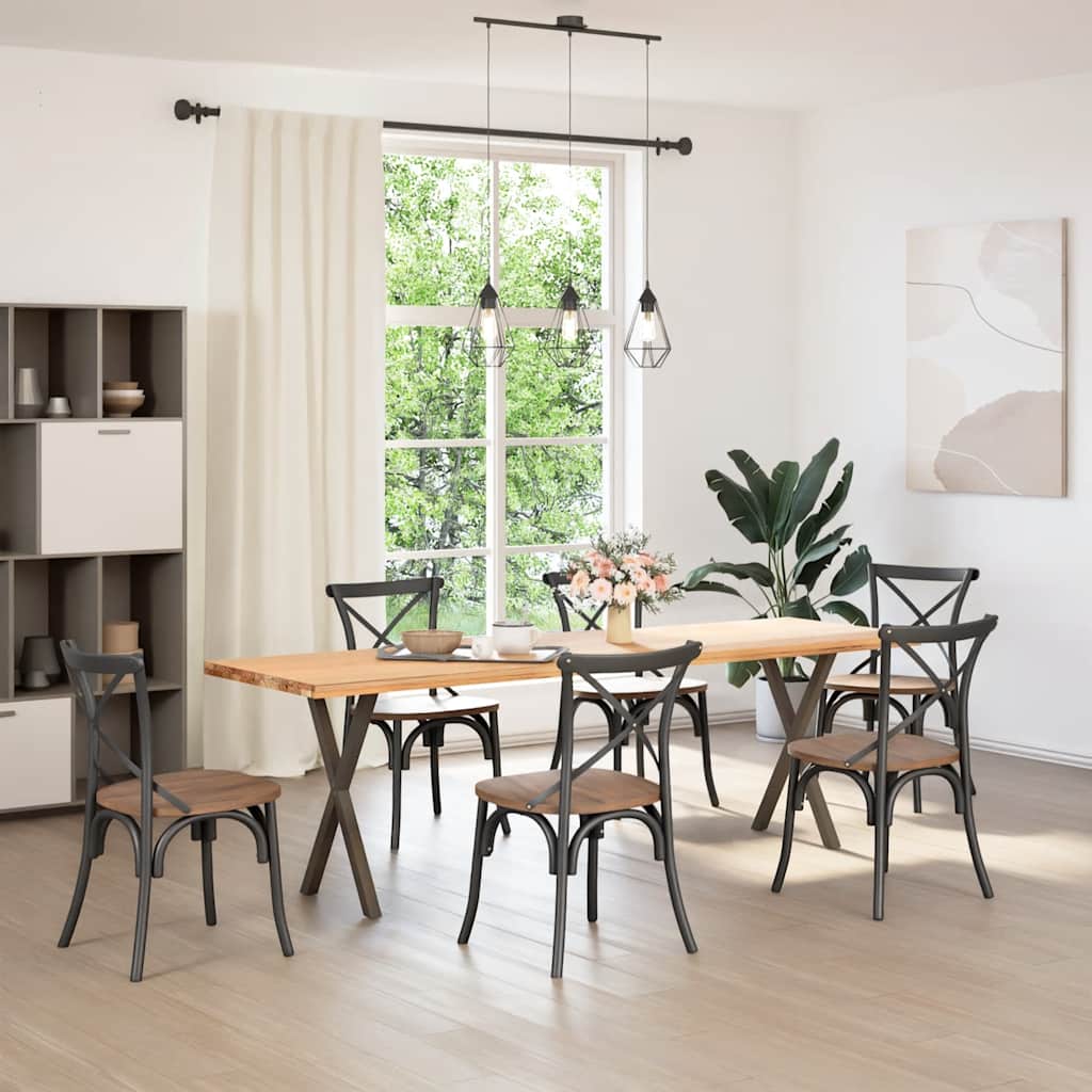Pieds de table à manger en forme de X, 2 pièces, acier naturel, 57 x (72-73) cm - XIOS