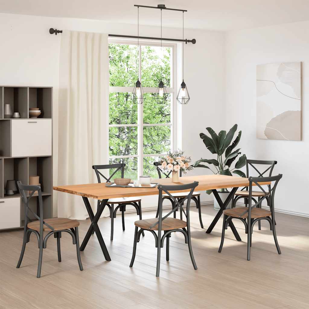 Pieds de table à manger en forme de X, 2 pièces, noir, 70 x (72-73) cm, acier - XIOS