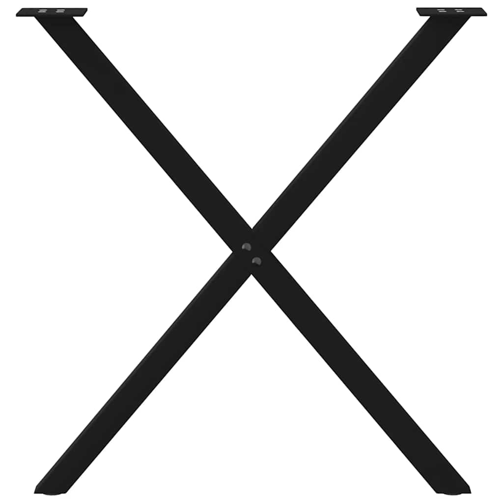 Pieds de table à manger en forme de X, 2 pièces, noir, 70 x (72-73) cm, acier - XIOS