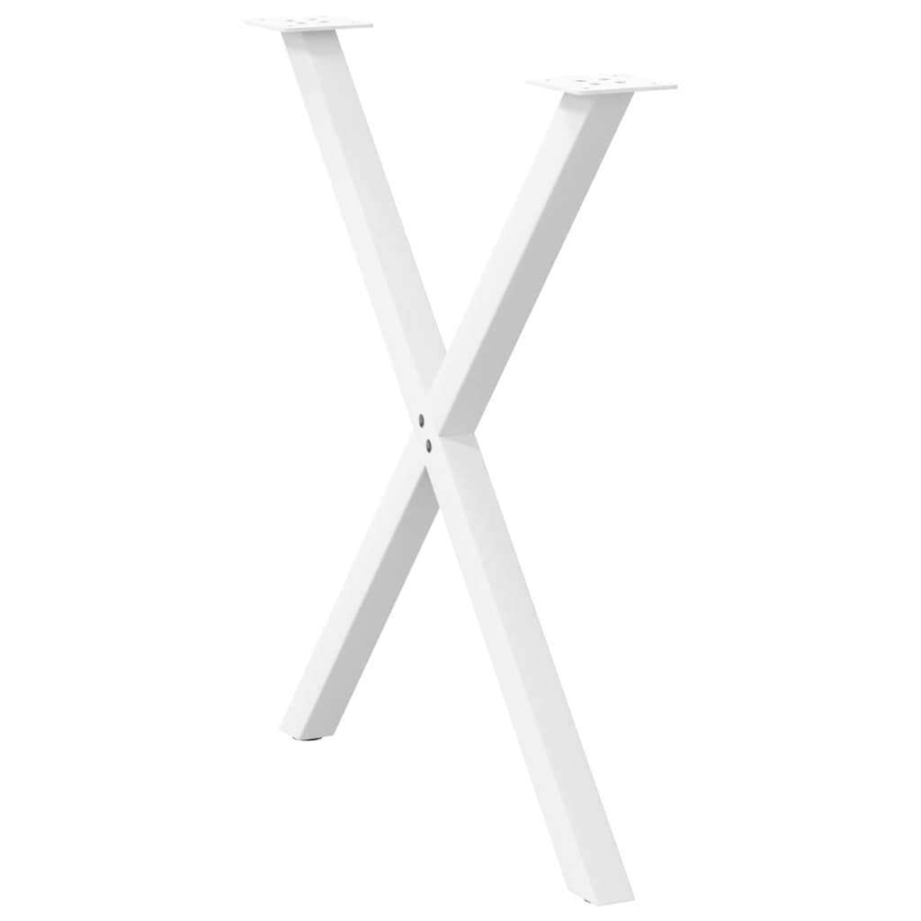Pieds de table à manger en forme de X, 2 pièces, blanc, 70 x (72-73) cm, acier - XIOS