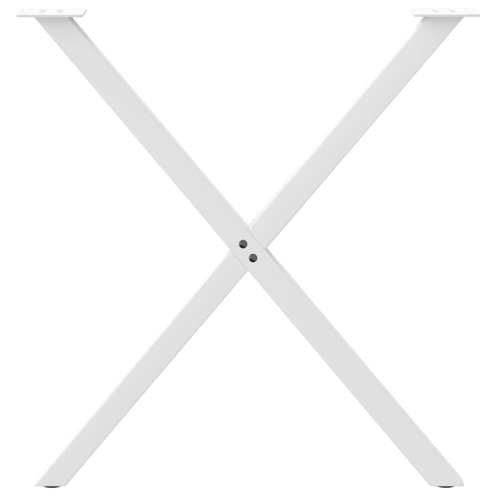 Pieds de table à manger en forme de X, 2 pièces, blanc, 70 x (72-73) cm, acier - XIOS