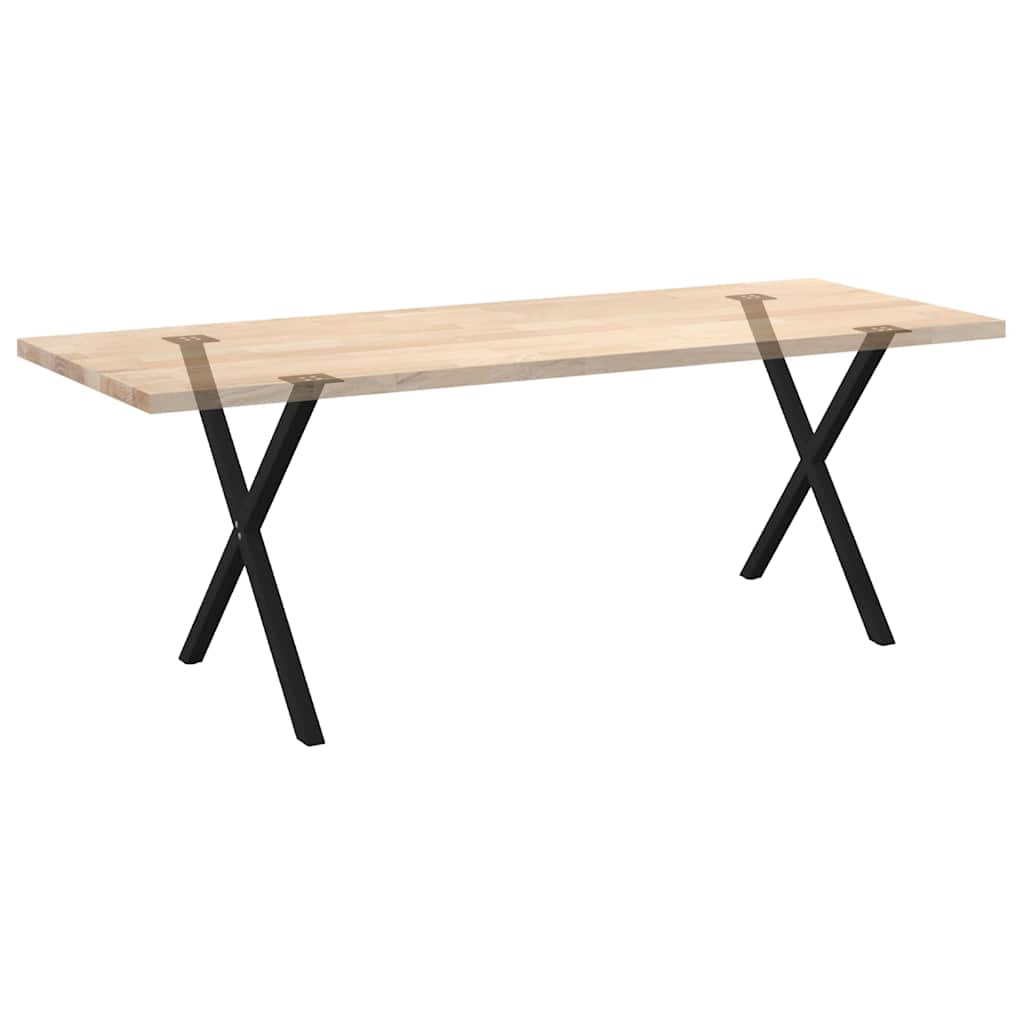 Pieds de table à manger en forme de X, 2 pièces, noir, 80 x (72-73) cm, acier - XIOS