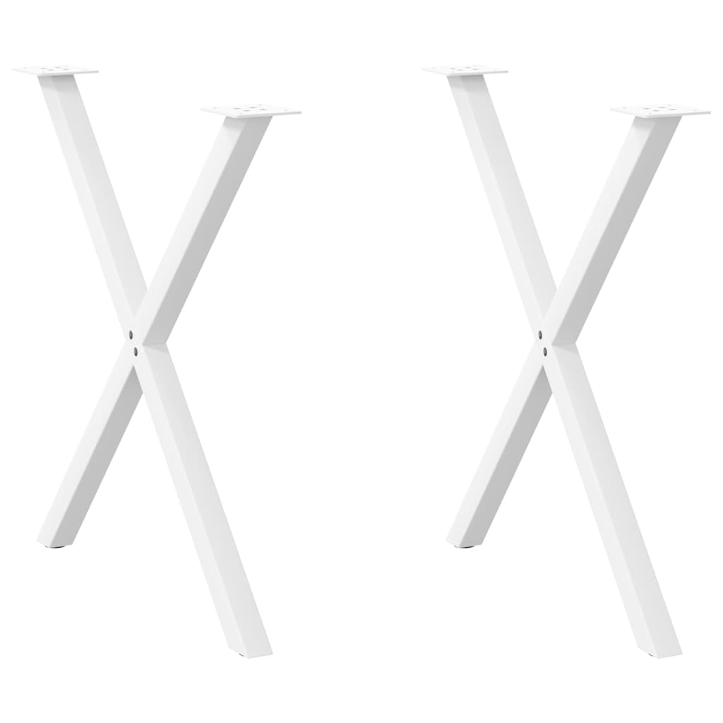 Pieds de table à manger en forme de X, 2 pièces, blanc, 80 x (72-73) cm, acier - XIOS
