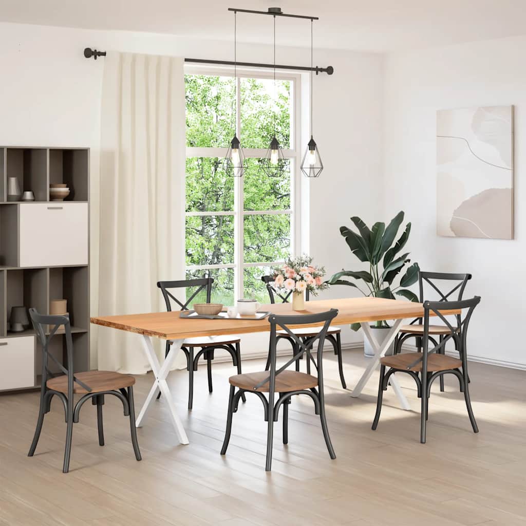 Pieds de table à manger en forme de X, 2 pièces, blanc, 80 x (72-73) cm, acier - XIOS