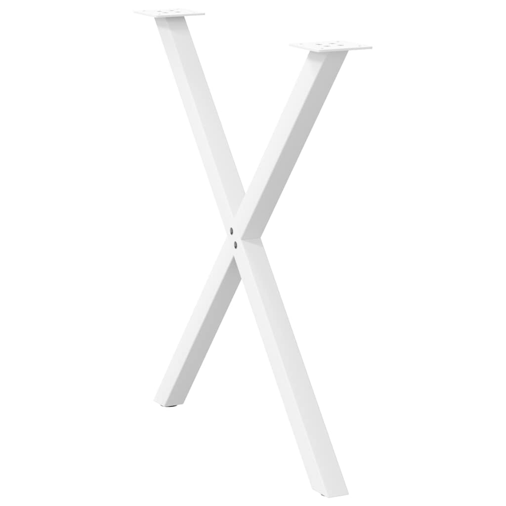 Pieds de table à manger en forme de X, 2 pièces, blanc, 80 x (72-73) cm, acier - XIOS