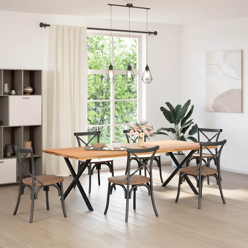 Pieds de table à manger en forme de X, 2 pièces, noir, 90 x (72-73) cm, acier - XIOS