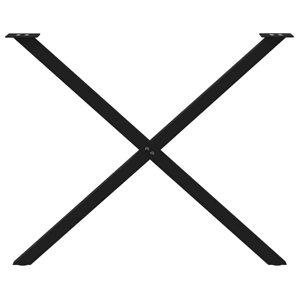 Pieds de table à manger en forme de X, 2 pièces, noir, 90 x (72-73) cm, acier - XIOS