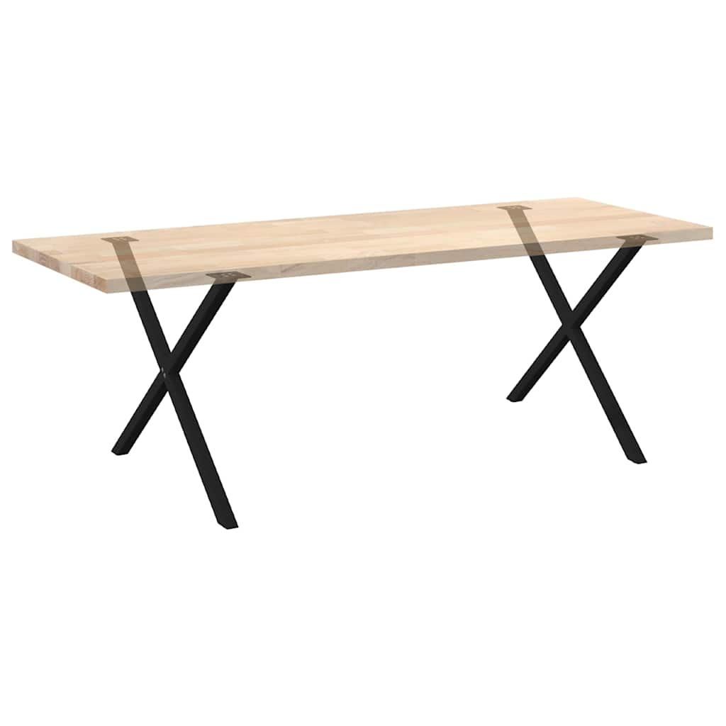 Pieds de table à manger en forme de X, 2 pièces, noir, 90 x (72-73) cm, acier - XIOS