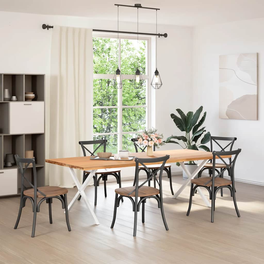 Pieds de table à manger en forme de X, 2 pièces, blanc, 90 x (72-73) cm, acier - XIOS
