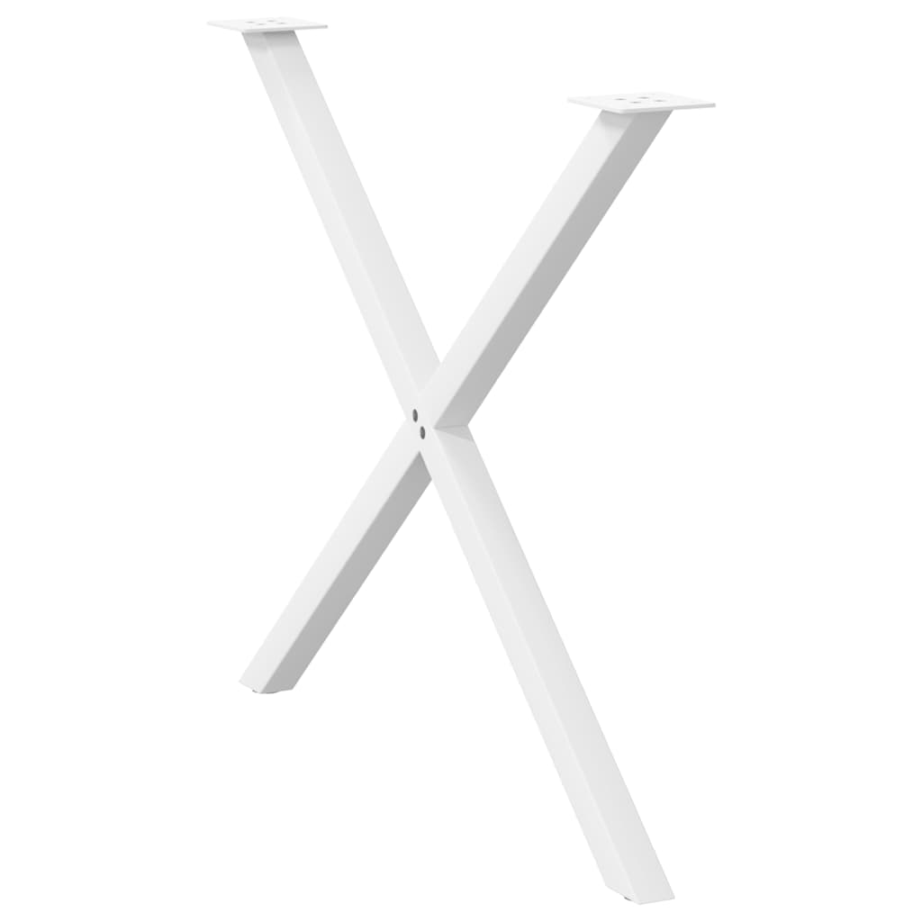 Pieds de table à manger en forme de X, 2 pièces, blanc, 90 x (72-73) cm, acier - XIOS