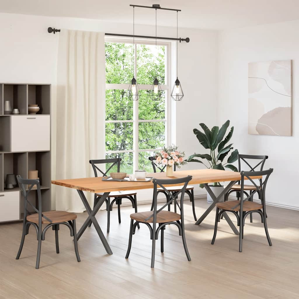 Pieds de table à manger en forme de X 2 pièces Anthracite 90 x (72-73) cm Acier - XIOS