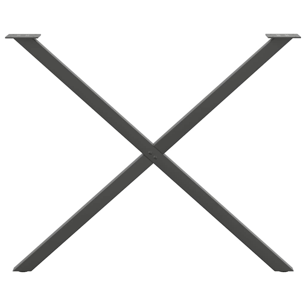 Pieds de table à manger en forme de X 2 pièces Anthracite 90 x (72-73) cm Acier - XIOS