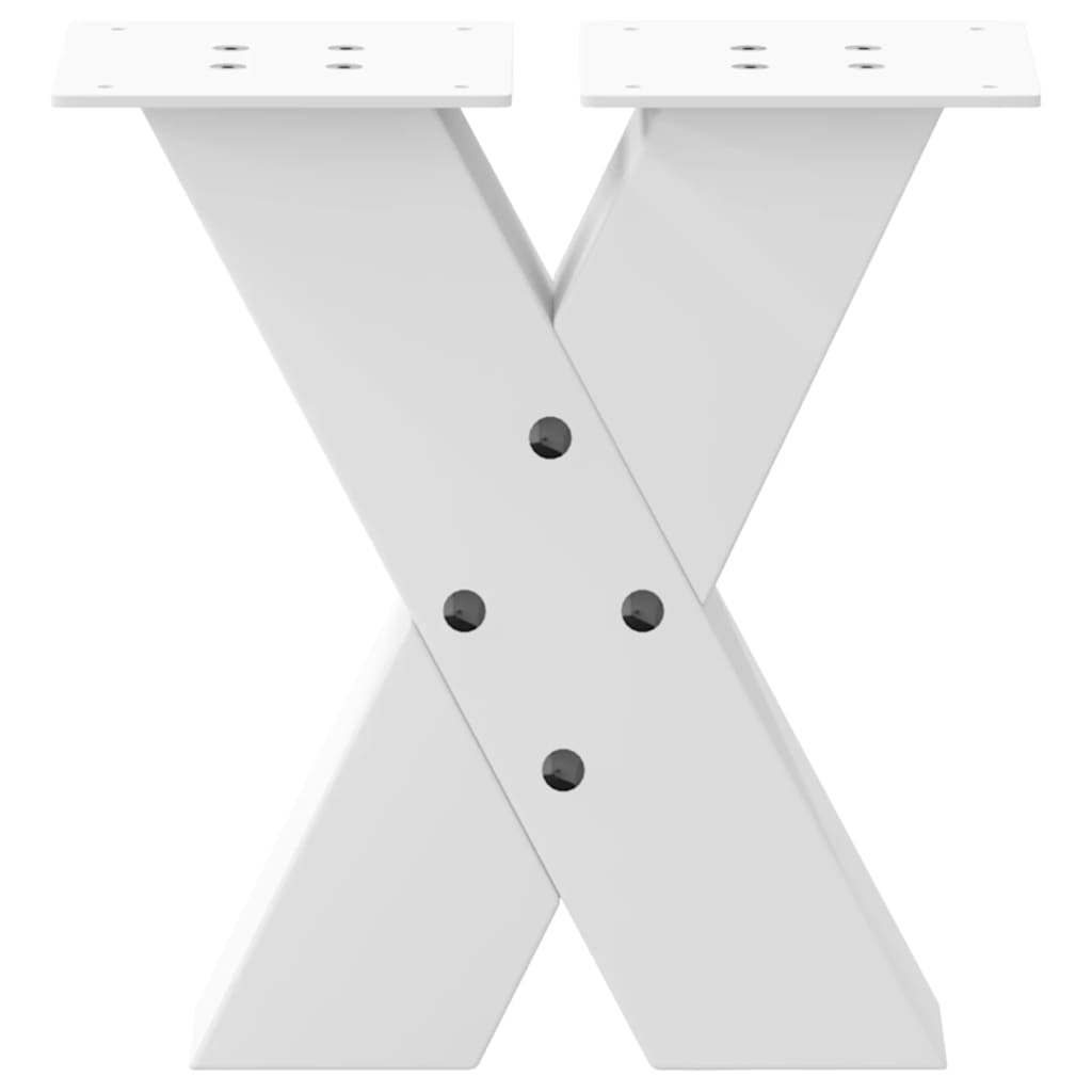 Pieds de table basse en forme de X, 2 pièces, blanc, 30 x (30-31) cm, acier - XIOS