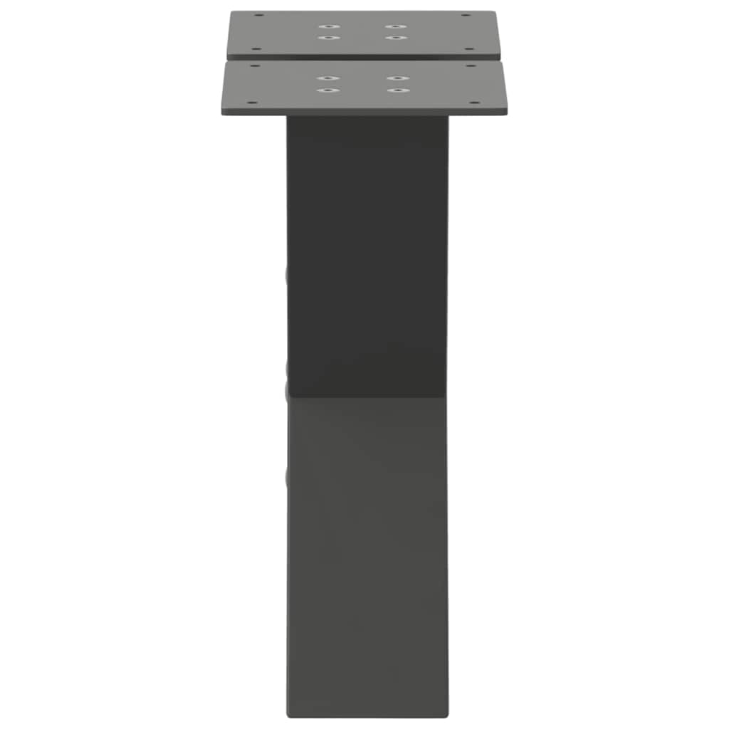 Pieds de table basse en forme de X, 2 pièces, anthracite, 40 x (30-31) cm, acier - XIOS