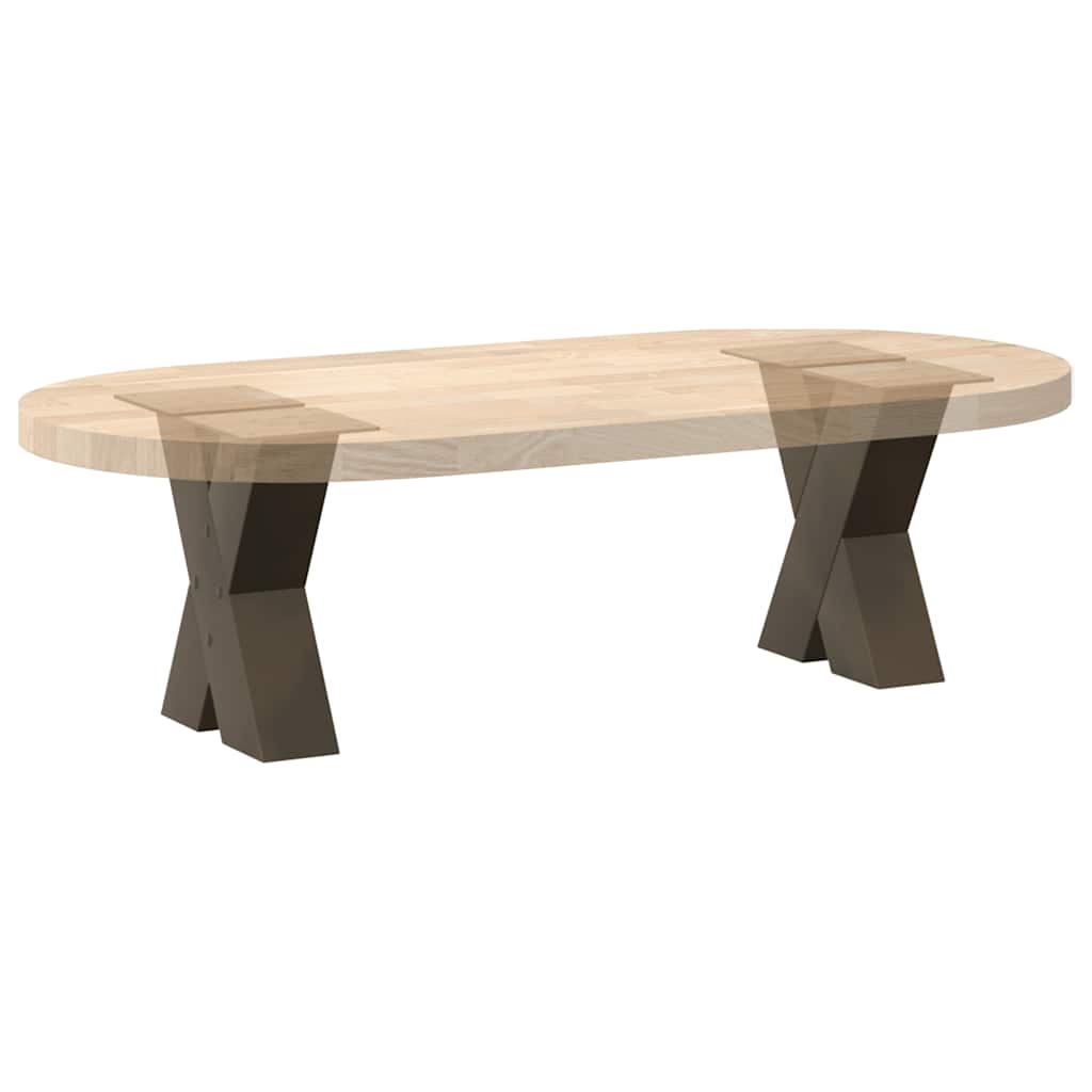 Pieds de table basse en forme de X, 2 pièces, acier naturel, 40 x (30-31) cm - XIOS