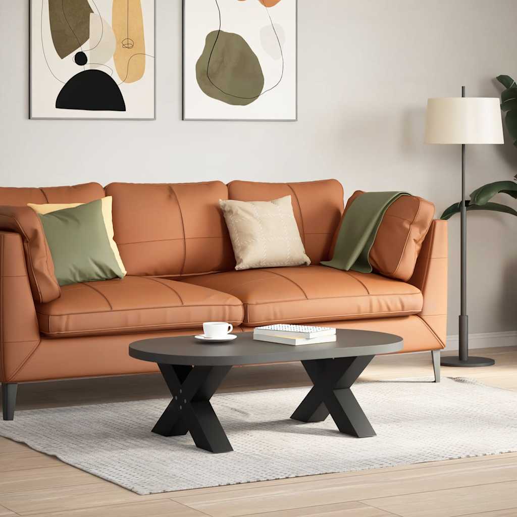 Pieds de table basse en forme de X, 2 pièces, noir, 50 x (30-31) cm, acier - XIOS