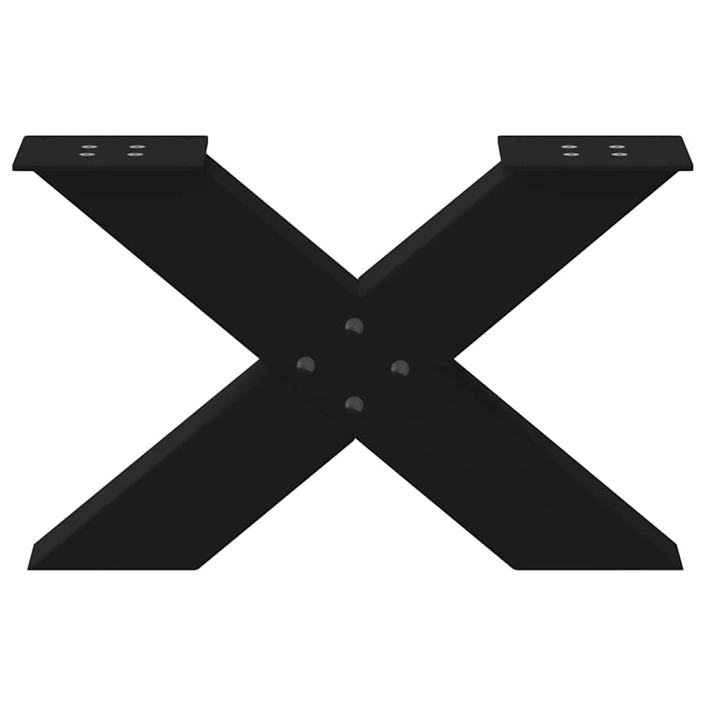 Pieds de table basse en forme de X, 2 pièces, noir, 50 x (30-31) cm, acier - XIOS