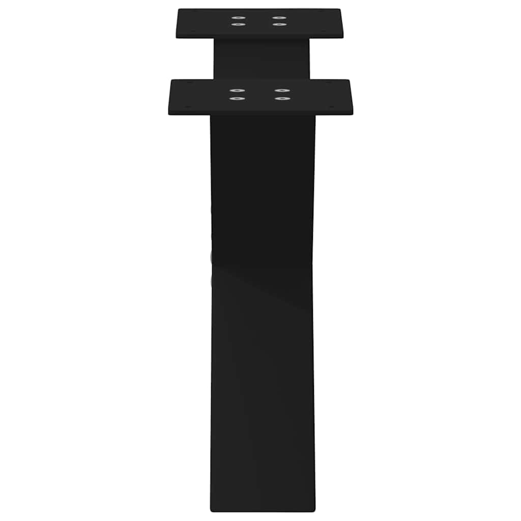 Pieds de table basse en forme de X, 2 pièces, noir, 50 x (30-31) cm, acier - XIOS