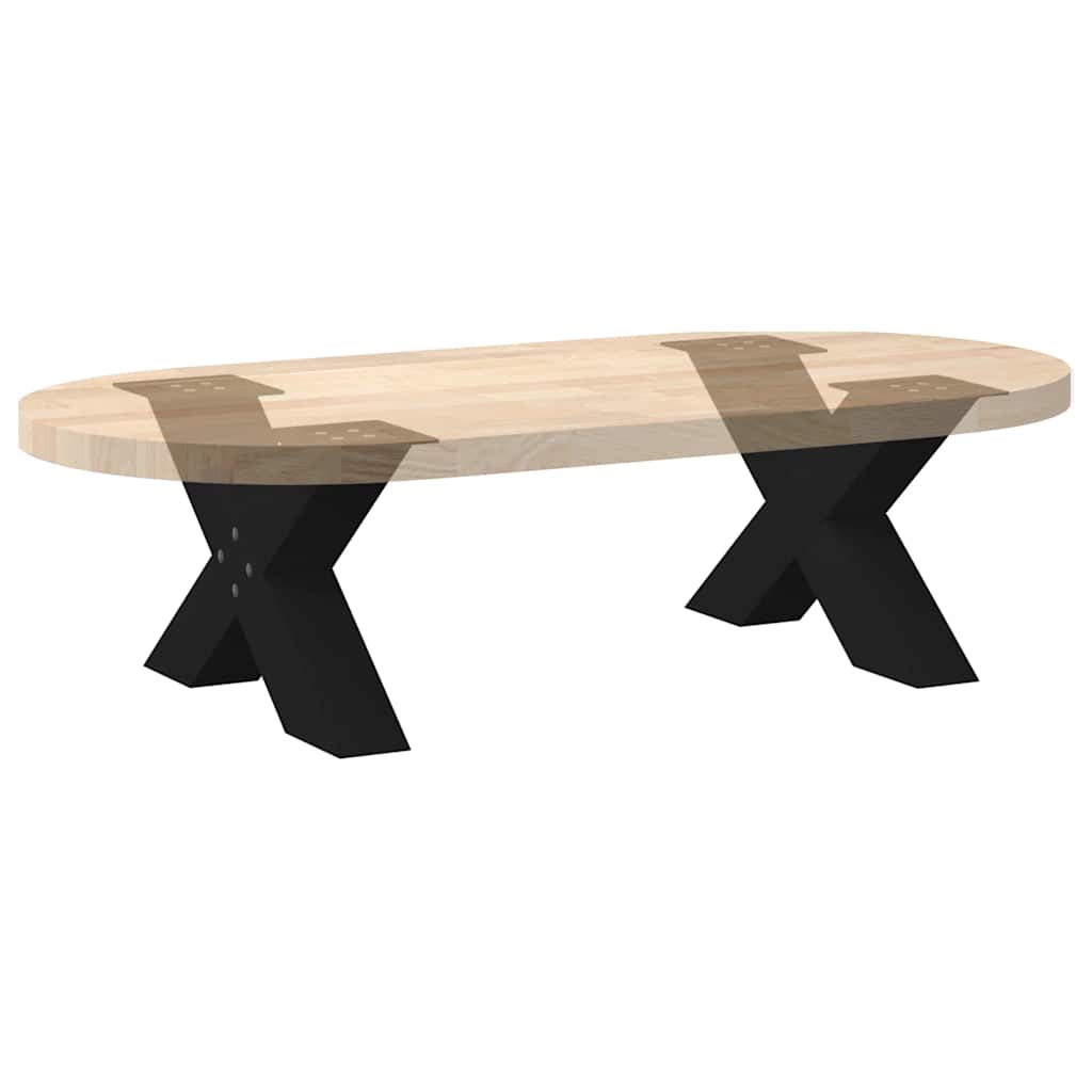 Pieds de table basse en forme de X, 2 pièces, noir, 50 x (30-31) cm, acier - XIOS