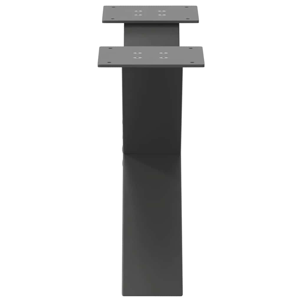 Pieds de table basse en forme de X, 2 pièces, anthracite, 50 x (30-31) cm, acier - XIOS