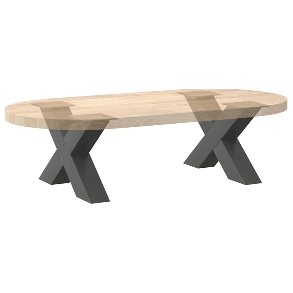 Pieds de table basse en forme de X, 2 pièces, anthracite, 50 x (30-31) cm, acier - XIOS