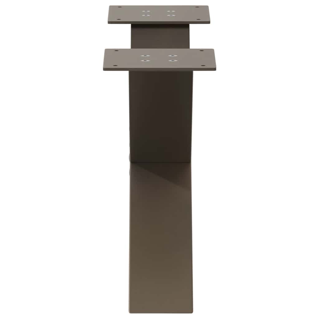 Pieds de table basse en forme de X, 2 pièces, acier naturel, 50 x (30-31) cm - XIOS