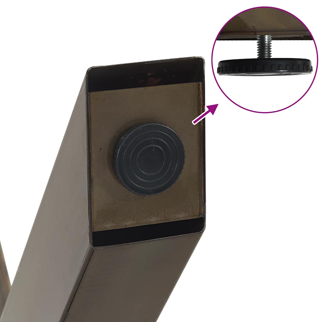 Pieds de table basse en forme de X, 2 pièces, acier naturel, 50 x (30-31) cm - XIOS