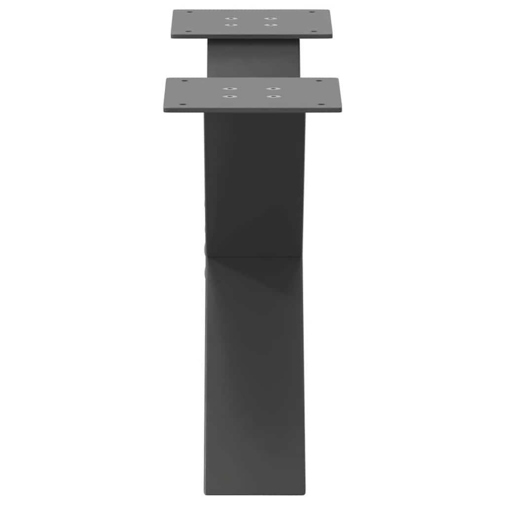 Pieds de table basse en forme de X 2 pièces Anthracite 60 x (30-31) cm Acier - XIOS