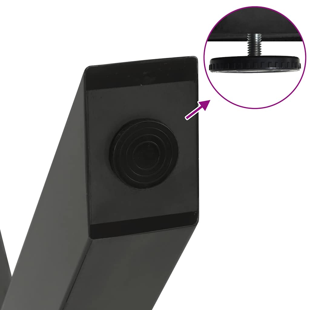 Pieds de table basse en forme de X 2 pièces Anthracite 60 x (30-31) cm Acier - XIOS