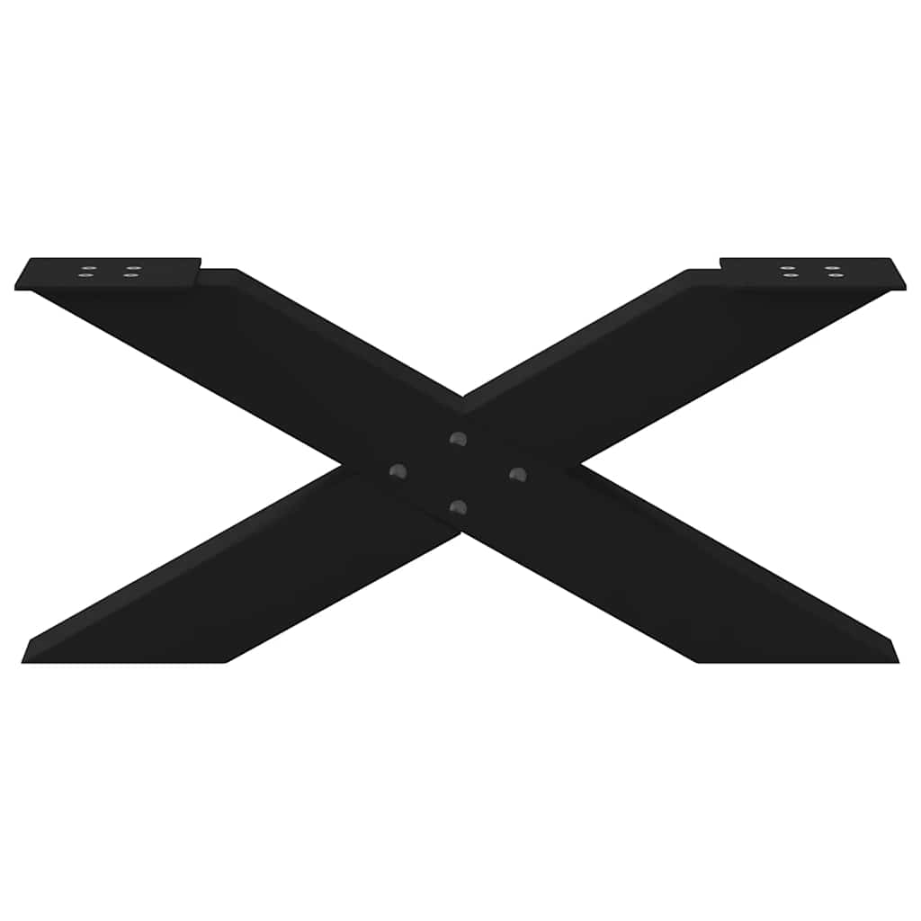 Pieds de table basse en forme de X, 2 pièces, noir, 70 x (30-31) cm, acier - XIOS