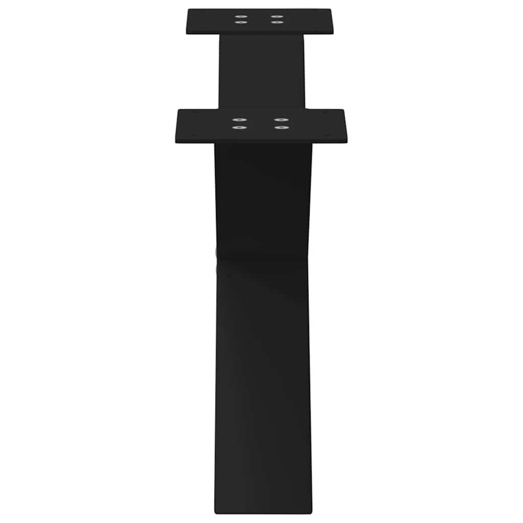 Pieds de table basse en forme de X, 2 pièces, noir, 70 x (30-31) cm, acier - XIOS
