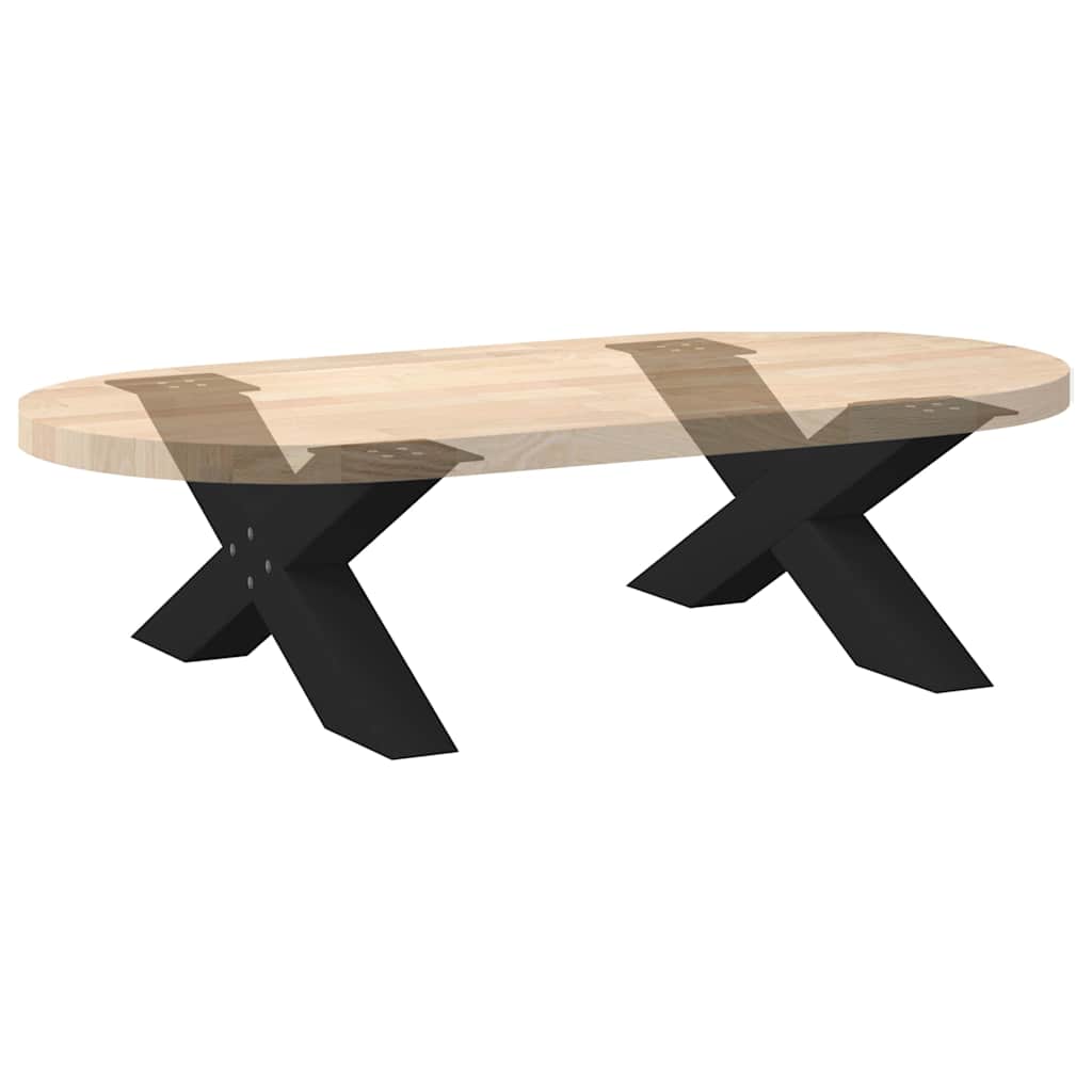 Pieds de table basse en forme de X, 2 pièces, noir, 70 x (30-31) cm, acier - XIOS
