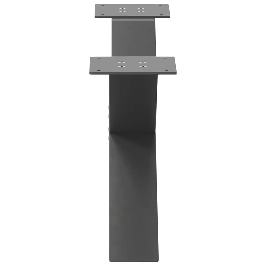 Pieds de table basse en forme de X, 2 pièces, anthracite, 70 x (30-31) cm, acier - XIOS