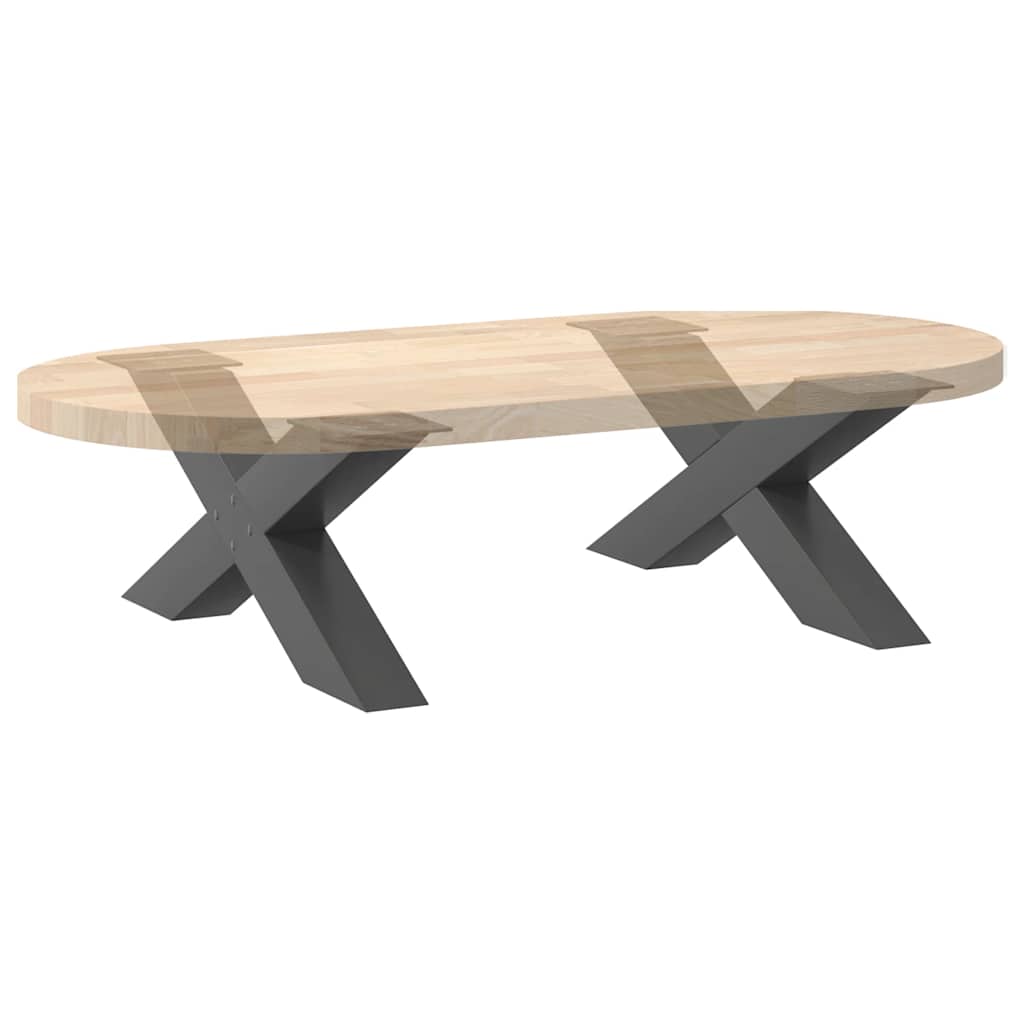 Pieds de table basse en forme de X, 2 pièces, anthracite, 70 x (30-31) cm, acier - XIOS