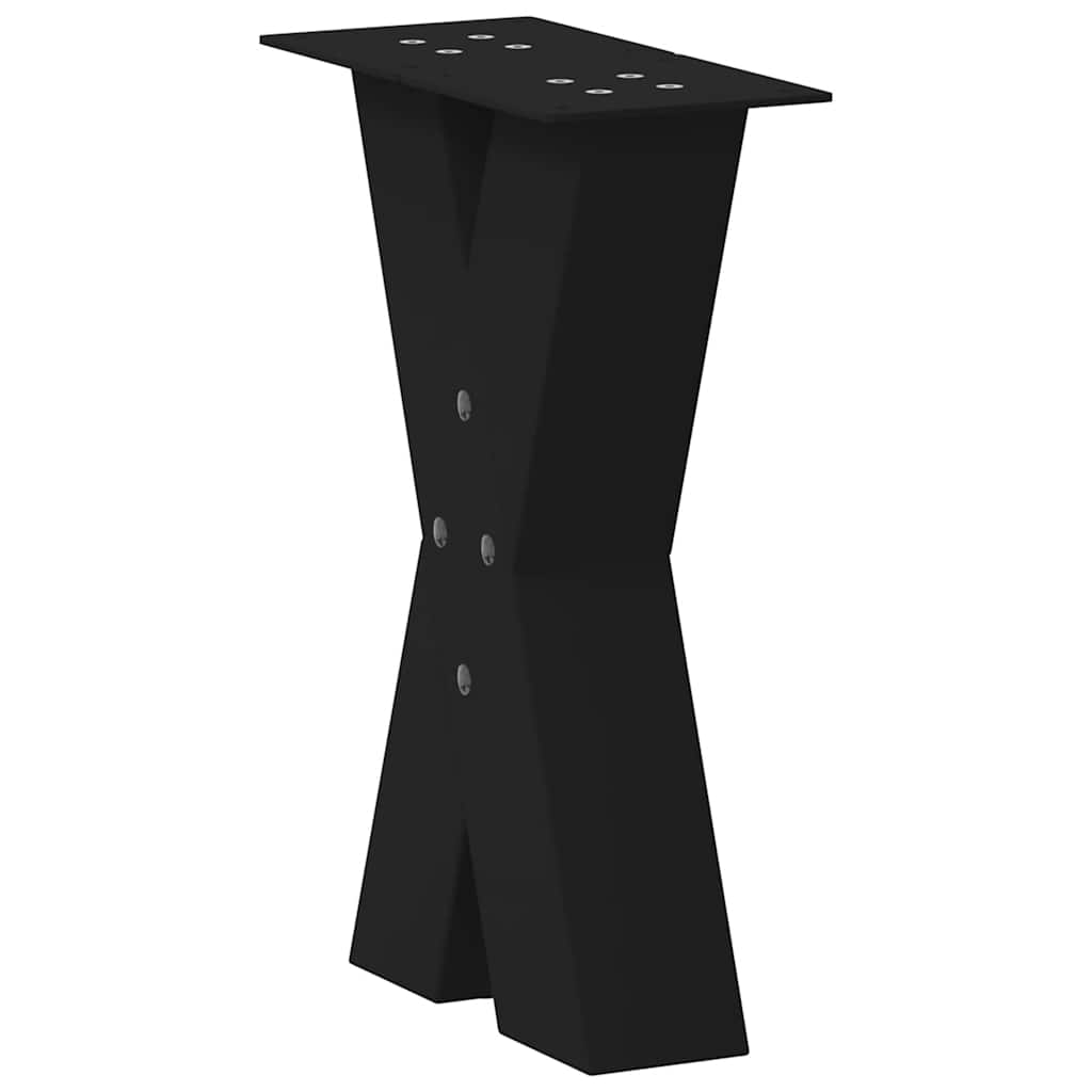 Pieds de table basse en forme de X, 2 pièces, noir, 28 x (42-43) cm, acier - XIOS