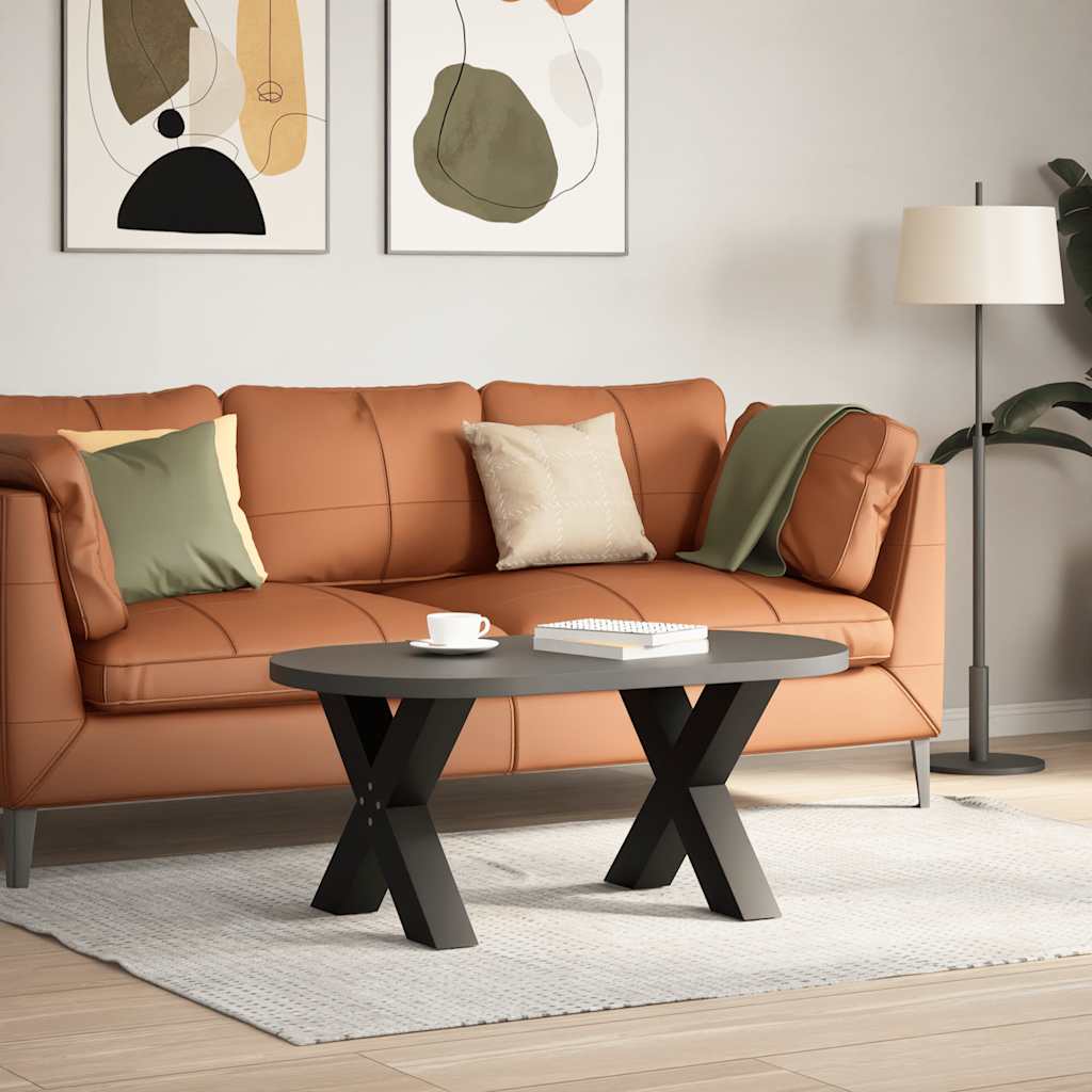 Pieds de table basse en forme de X, 2 pièces, noir, 50 x (42-43) cm, acier - XIOS