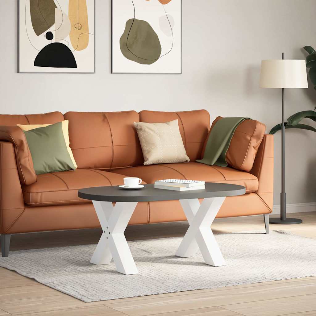 Pieds de table basse en forme de X, 2 pièces, blanc, 50 x (42-43) cm, acier - XIOS