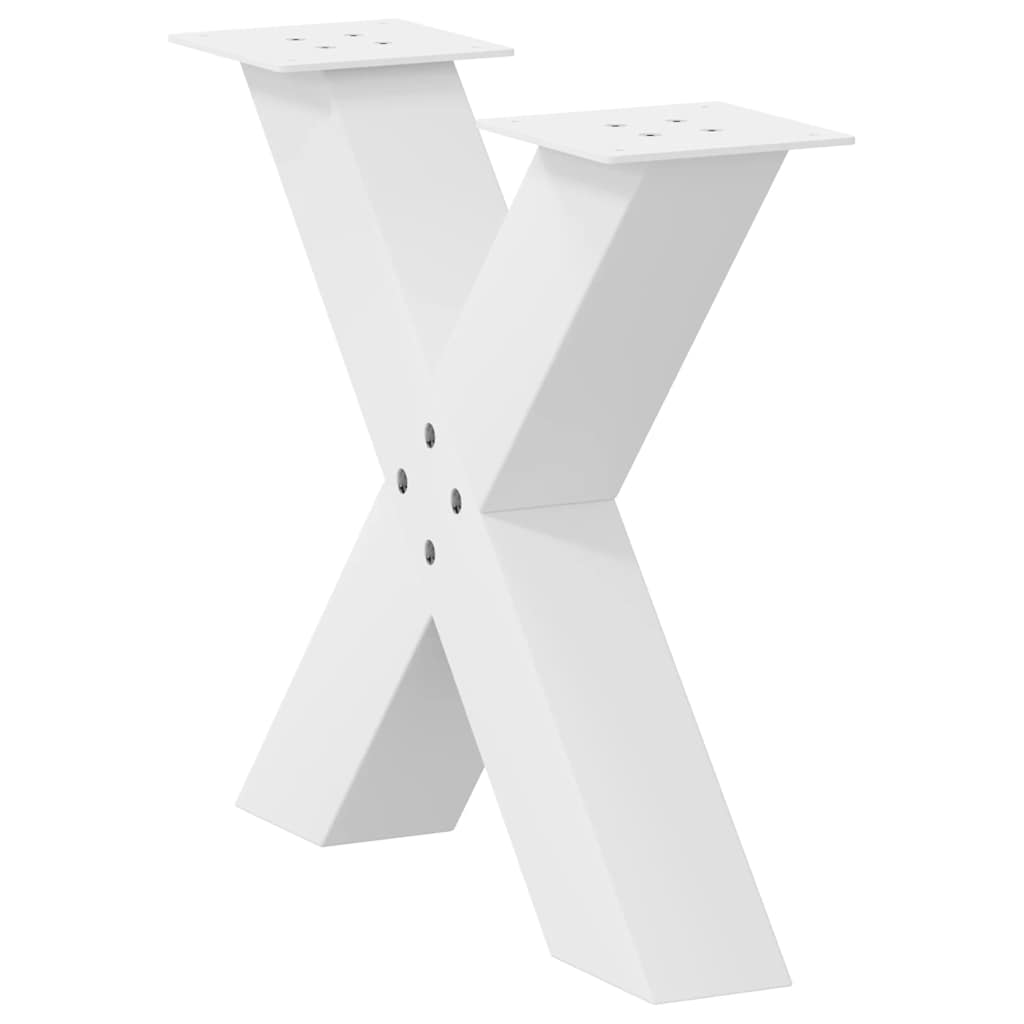 Pieds de table basse en forme de X, 2 pièces, blanc, 50 x (42-43) cm, acier - XIOS