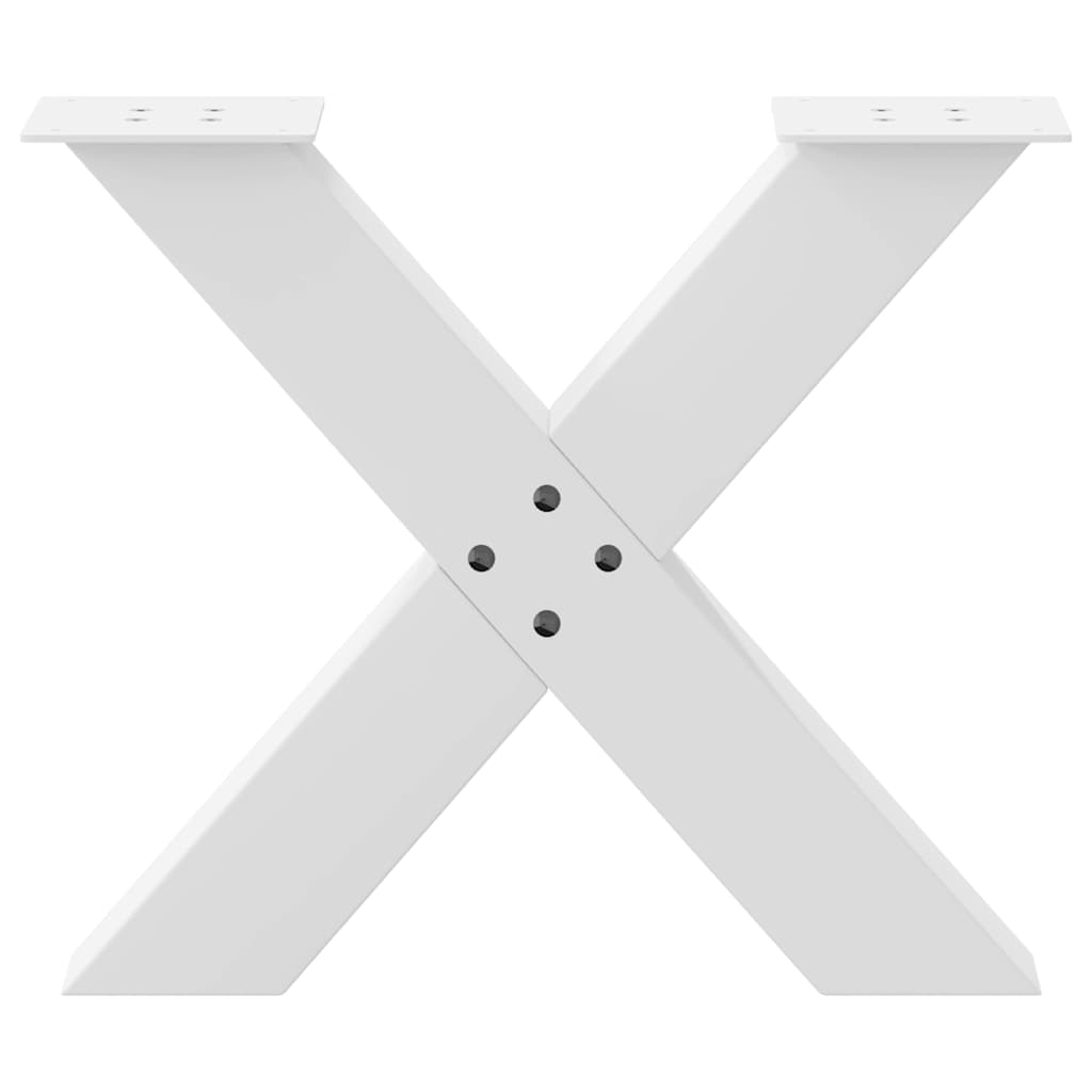 Pieds de table basse en forme de X, 2 pièces, blanc, 50 x (42-43) cm, acier - XIOS