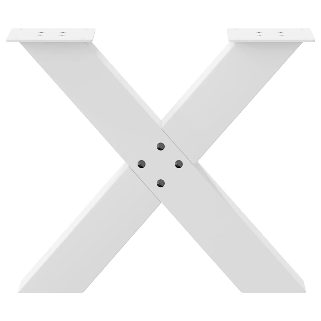 Pieds de table basse en forme de X, 2 pièces, blanc, 50 x (42-43) cm, acier - XIOS