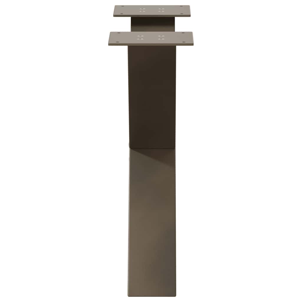 Pieds de table basse en forme de X, 2 pièces, acier naturel, 50 x (42-43) cm - XIOS