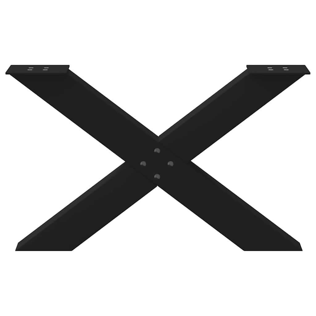 Pieds de table basse en forme de X, 2 pièces, noir, 70 x (42-43) cm, acier - XIOS