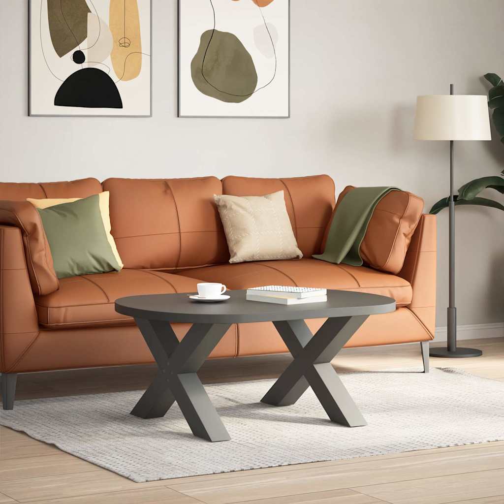 Pieds de table basse en forme de X, 2 pièces, anthracite, 70 x (42-43) cm, acier - XIOS