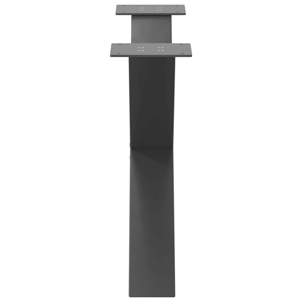 Pieds de table basse en forme de X, 2 pièces, anthracite, 70 x (42-43) cm, acier - XIOS