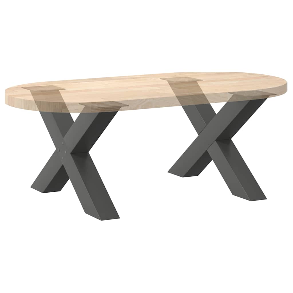 Pieds de table basse en forme de X, 2 pièces, anthracite, 70 x (42-43) cm, acier - XIOS