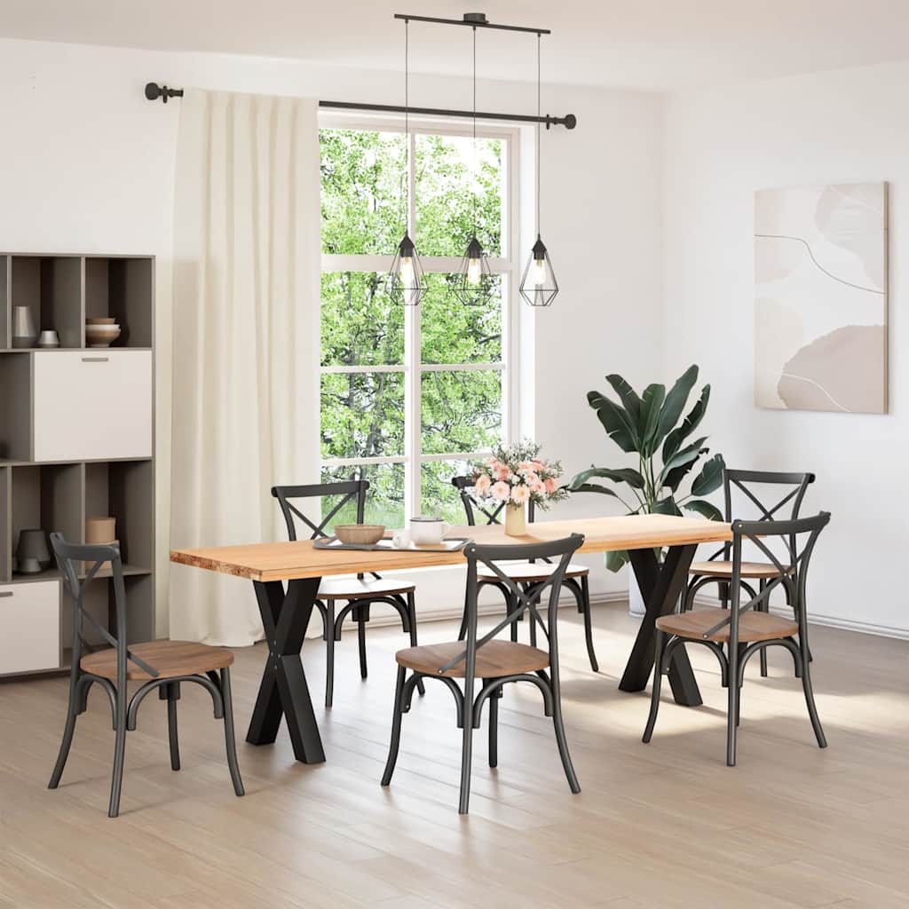 Pieds de table à manger en forme de X, 2 pièces, noir, 50 x (72-73) cm, acier - XIOS