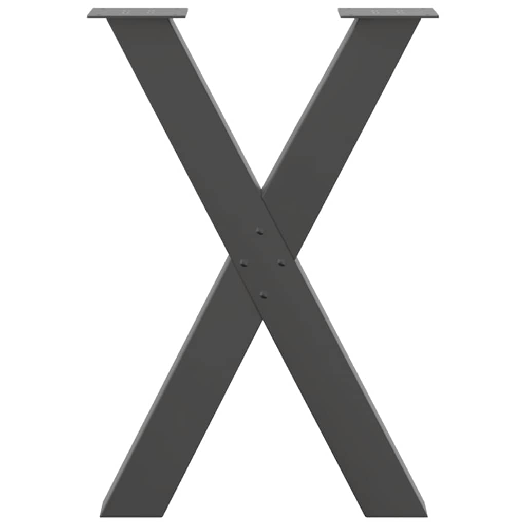 Pieds de table à manger en forme de X 2 pièces Anthracite 50 x (72-73) cm Acier - XIOS