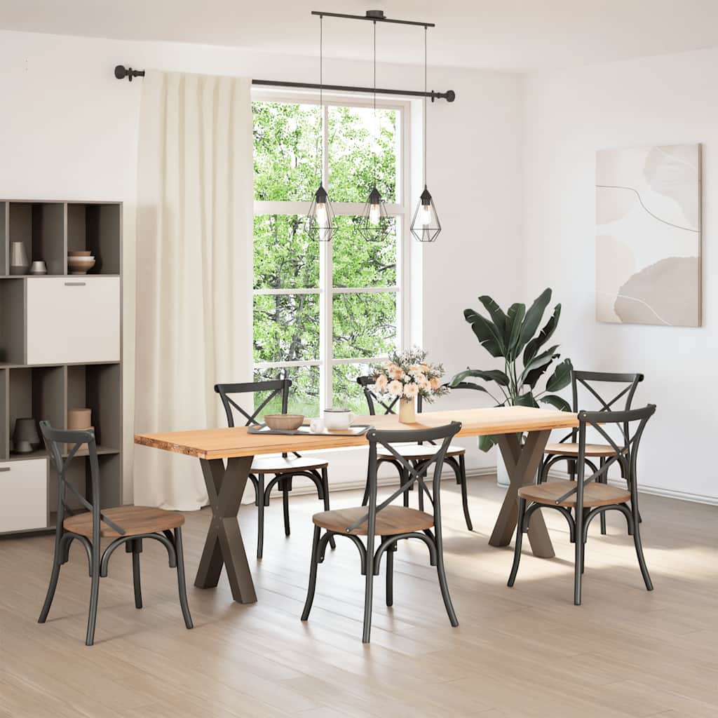 Pieds de table à manger en forme de X, 2 pièces, acier naturel, 50 x (72-73) cm - XIOS
